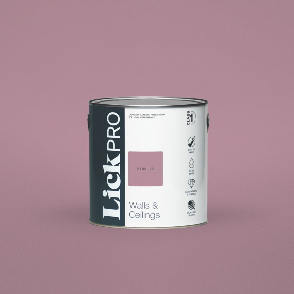 Image of LickPro Matt Pink 10 Emulsion Paint 2.5Ltr 