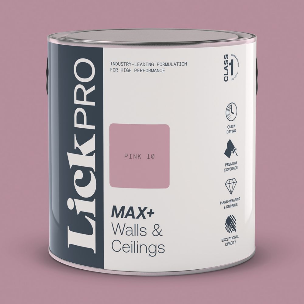 Image of LickPro Matt Pink 10 Emulsion Paint 2.5Ltr 