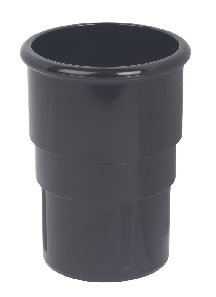 Image of FloPlast Round Mini Line Pipe Socket Black 50mm 