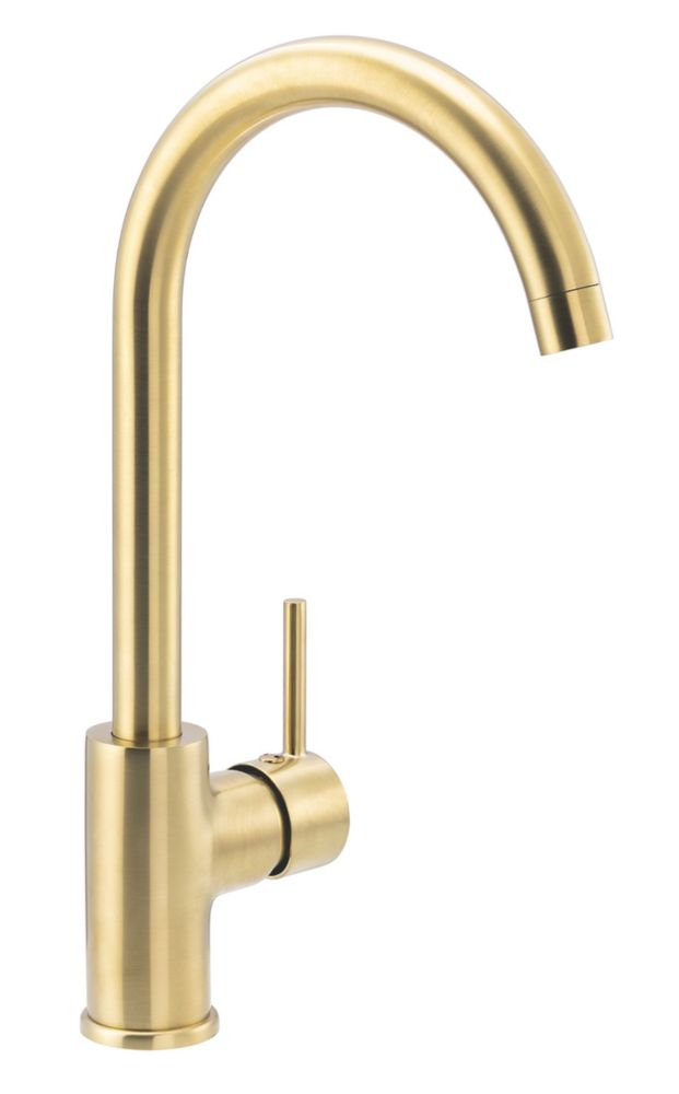 Image of Streame by Abode Nico Swan Single Lever Mono Mixer Brushed Brass 