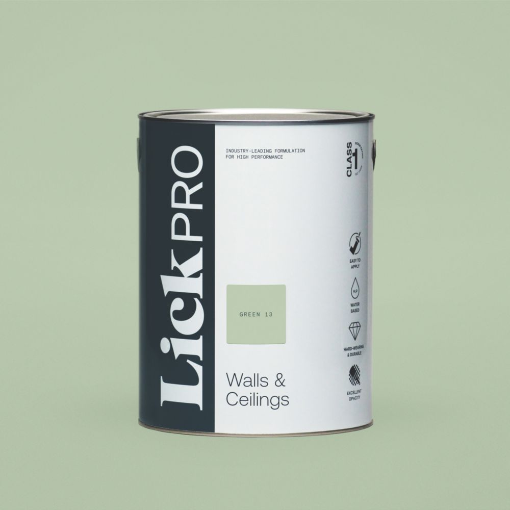 Image of LickPro Eggshell Green 13 Emulsion Paint 5Ltr 