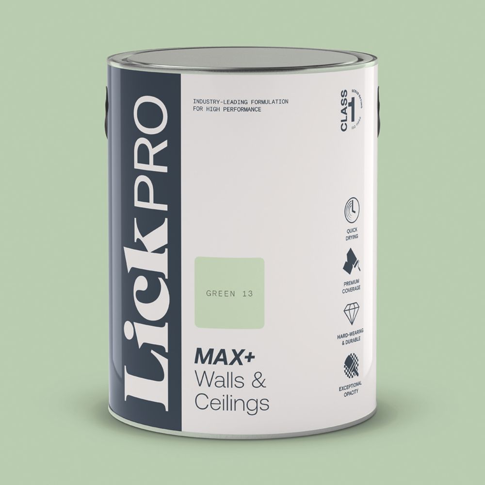 Image of LickPro Eggshell Green 13 Emulsion Paint 5Ltr 