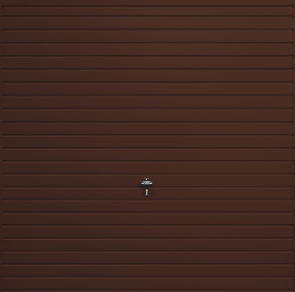 Image of Gliderol Horizontal 7' x 6' 6" Non-Insulated Frameless Steel Up & Over Garage Door Mahogany Brown 