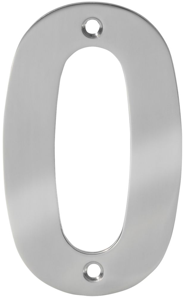 Image of Eclipse Door Numeral 0 Polished Stainless Steel 100mm 