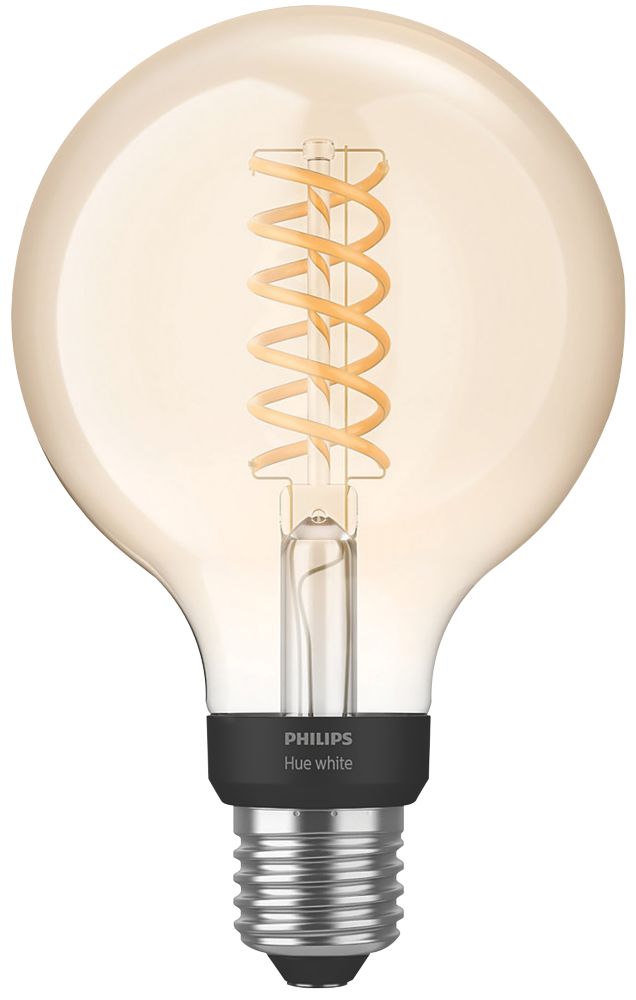 Image of Philips Hue ES Globe LED Virtual Filament Smart Bulb 7W 550lm 