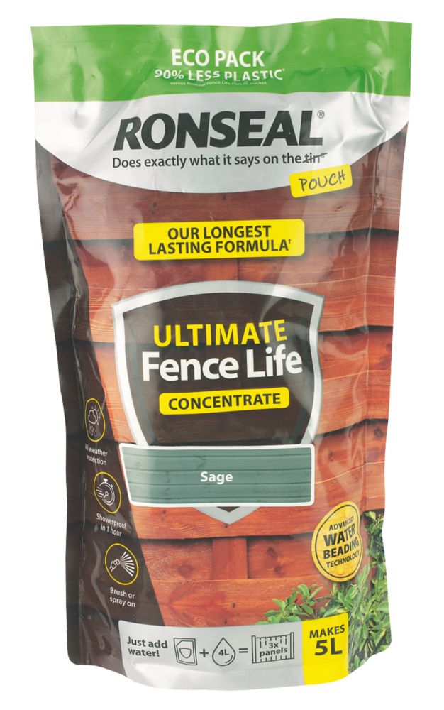 Image of Ronseal Ultimate Fence Life Concentrate Treatment Sage 5L from 950ml 
