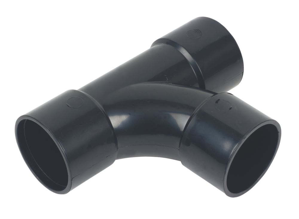 Image of FloPlast Solvent Weld Tees Black 32mm 3 Pack 