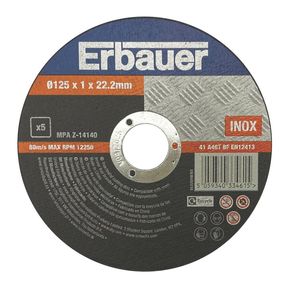 Image of Erbauer Metal Cutting Discs 5" 