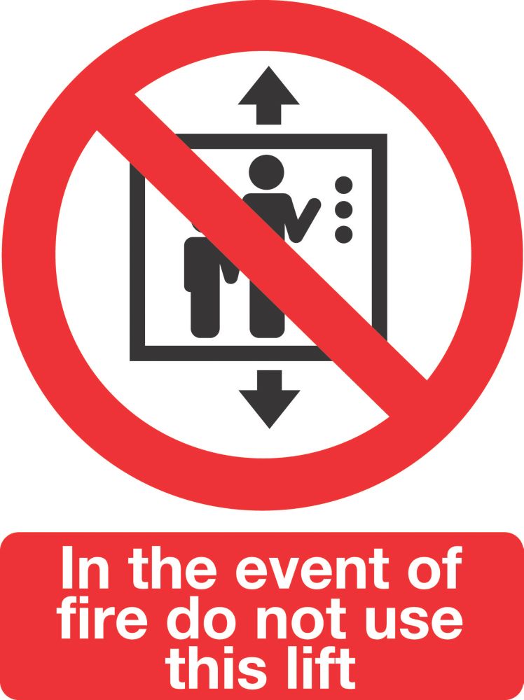 Image of Non Photoluminescent "In The Event Of Fire Do Not Use This Lift" Sign Pack of 50 210mm x 148mm 50 Pack 
