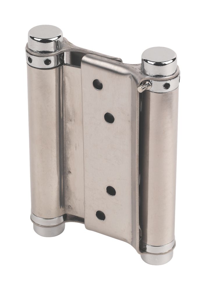 Image of Eclipse Satin Stainless Steel Spring Hinges 103mm x 43mm 2 Pack 