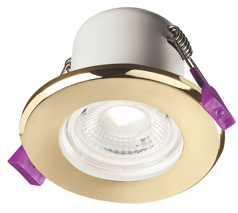 Image of Knightsbridge CFR Fixed Fire Rated LED Downlight Brass 5W 675lm 