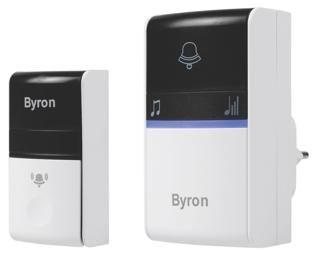 Image of Byron Plug-In Wireless Kinetic Door Chime White / Black 