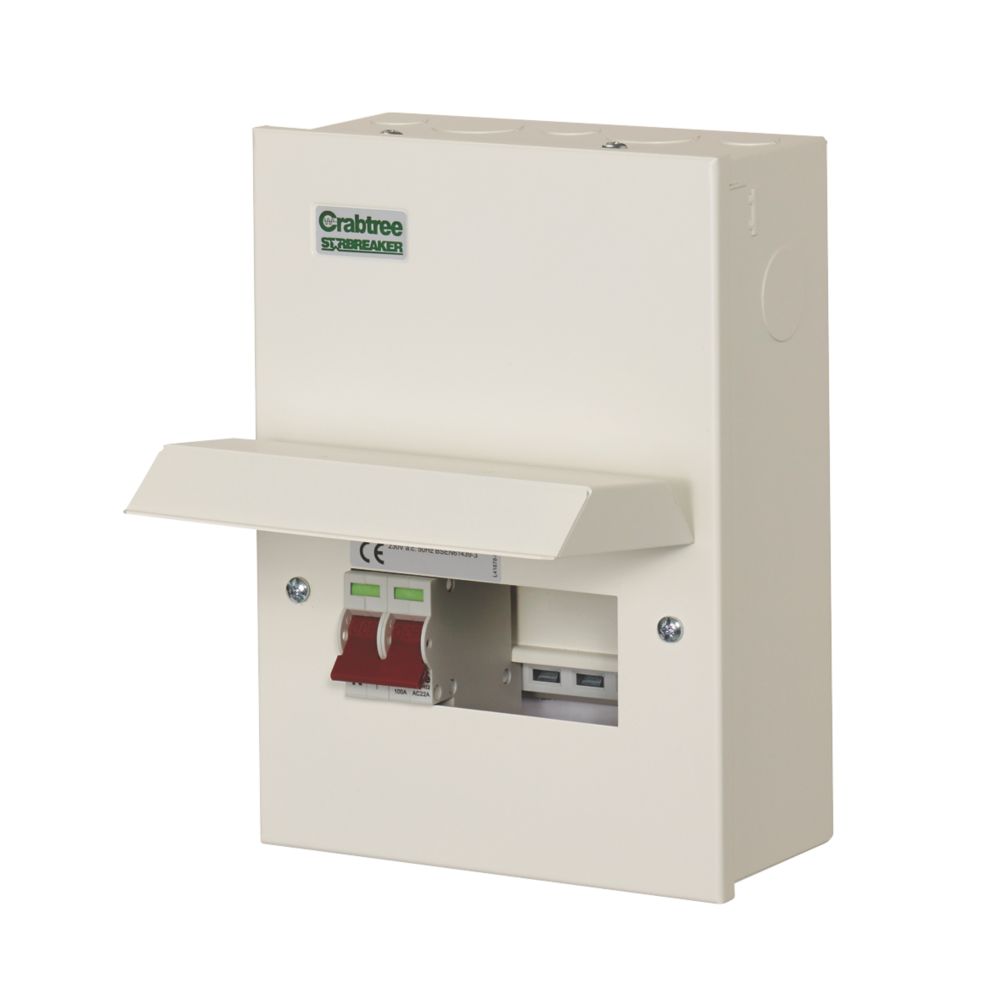 Image of Crabtree Starbreaker 6-Module 4-Way Part-Populated Main Switch Consumer Unit 