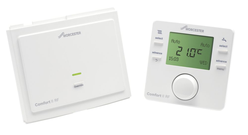 Image of Worcester Bosch 7733600002 Comfort II Wireless Room Thermostat & Plug-In RF Receiver 