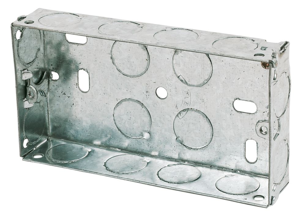Image of Appleby 2-Gang Galvanised Steel Knockout Box 25mm 
