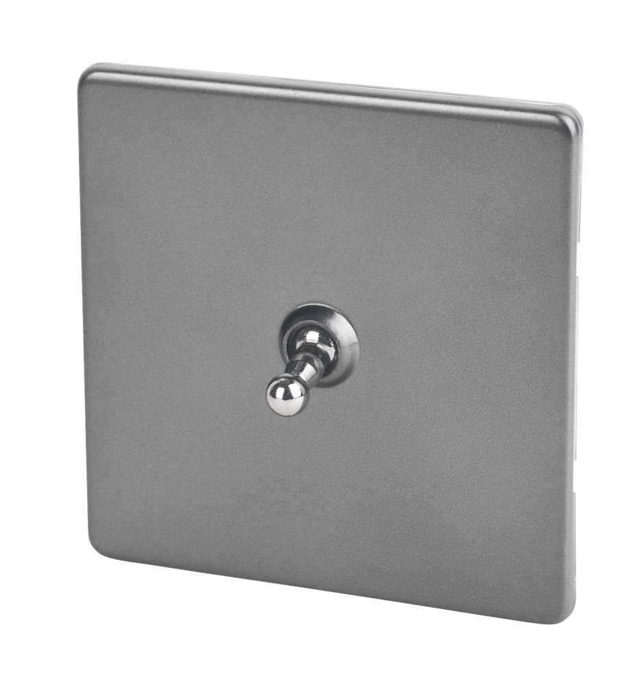 Image of Varilight 10AX 1-Gang 2-Way Toggle Switch Slate Grey 