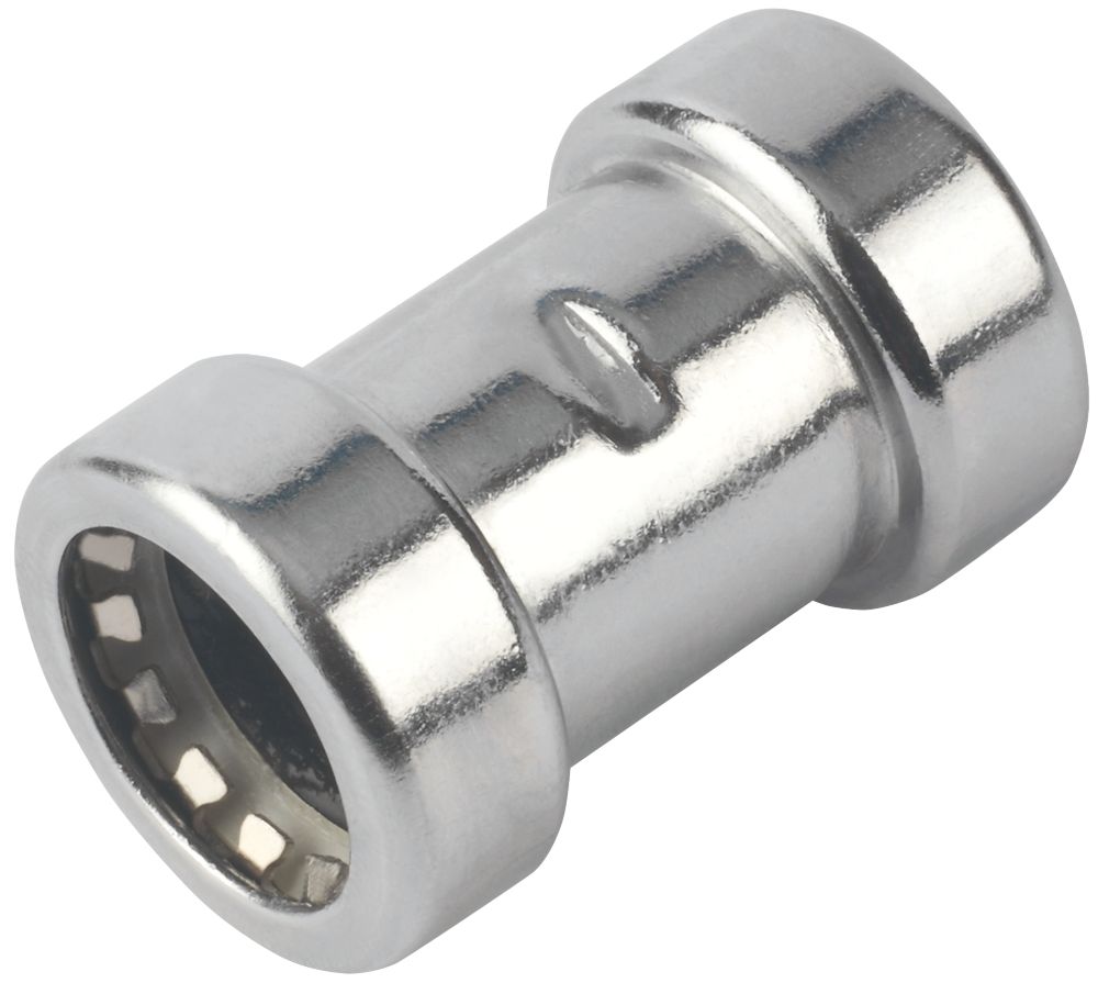 Image of Tectite Sprint Chrome-Plated Copper Push-Fit Equal Coupler 15mm 