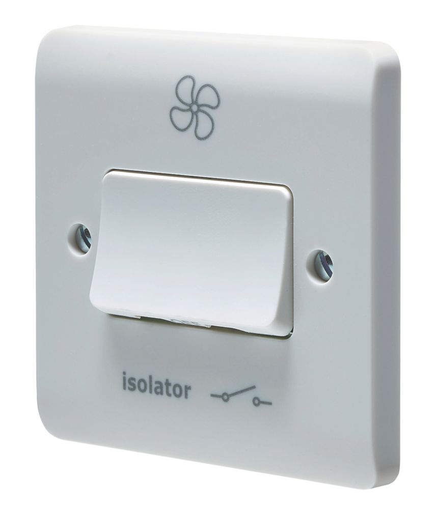 Image of Crabtree Instinct 10A 1-Gang 3-Pole Fan Isolator Switch White 