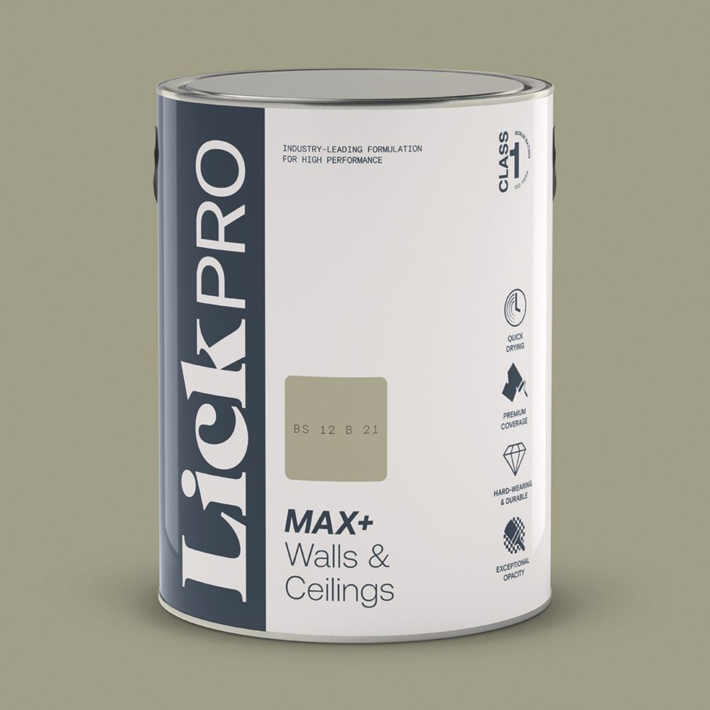 Image of LickPro Matt Green BS 12 B 21 Emulsion Paint 5Ltr 