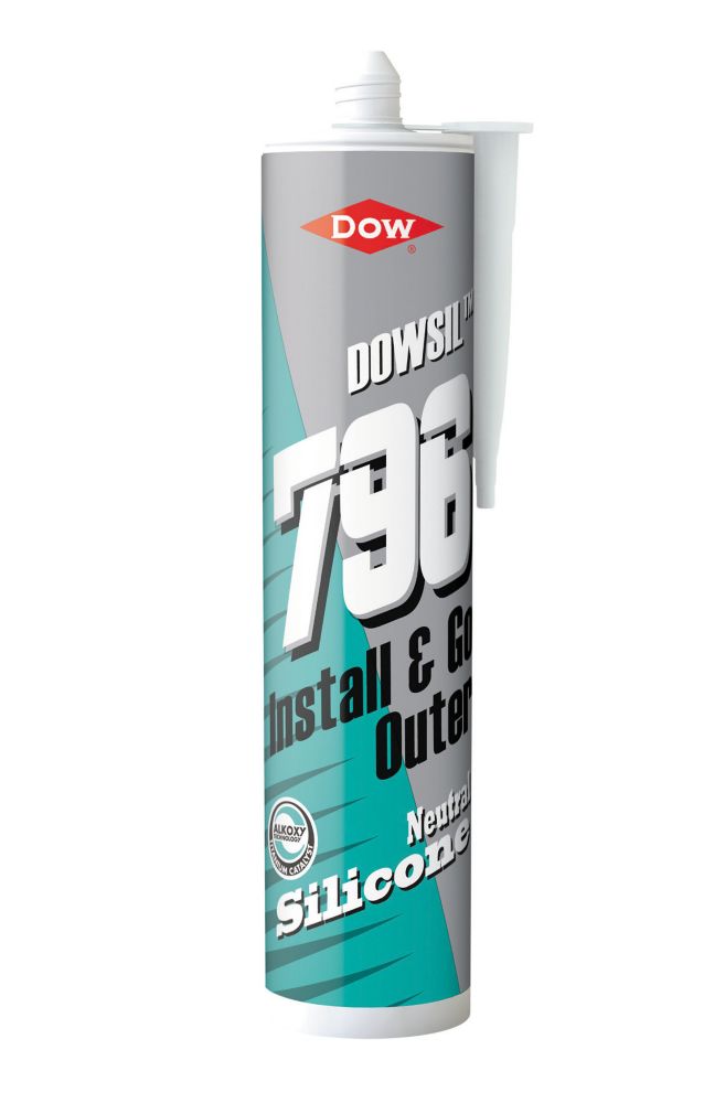 Image of Dow 796 uPVC Silicone Sealant Brilliant White 310ml 