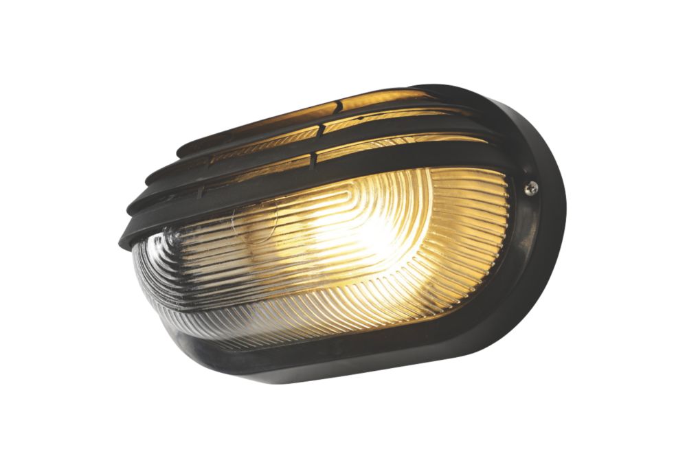 Image of Zinc Eyelid Outdoor Oval Bulkhead Black 