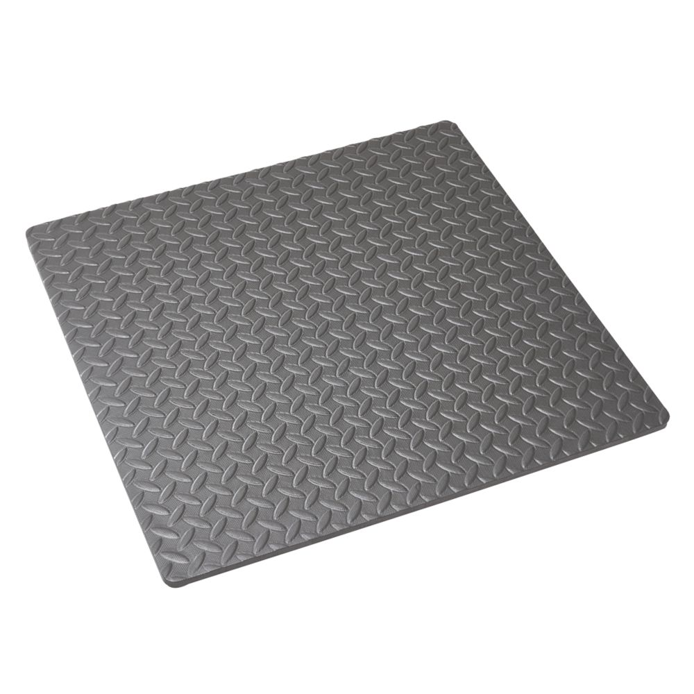 Image of Mottez Shock-Absorbing Floor Mat Grey 620mm x 620mm x 12mm 