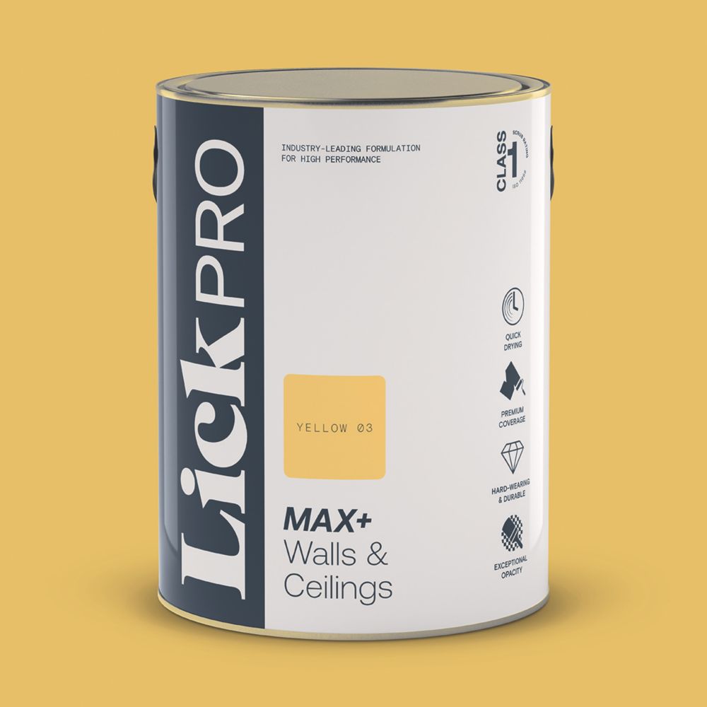 Image of LickPro Eggshell Yellow 03 Emulsion Paint 5Ltr 