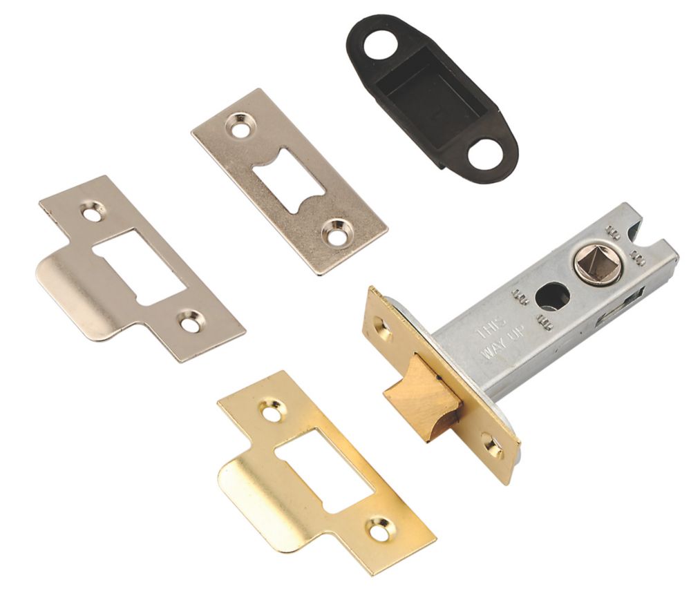 Image of Smith & Locke Electro Brass / Satin Chrome Tubular Mortice Latch 76mm Case - 56mm Backset 