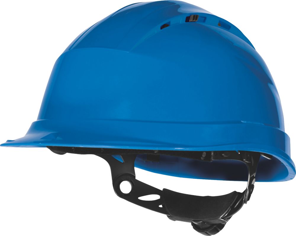 Image of Delta Plus Quartz Up IV Vented Rotor Wheel Ratchet Safety Helmet Blue 