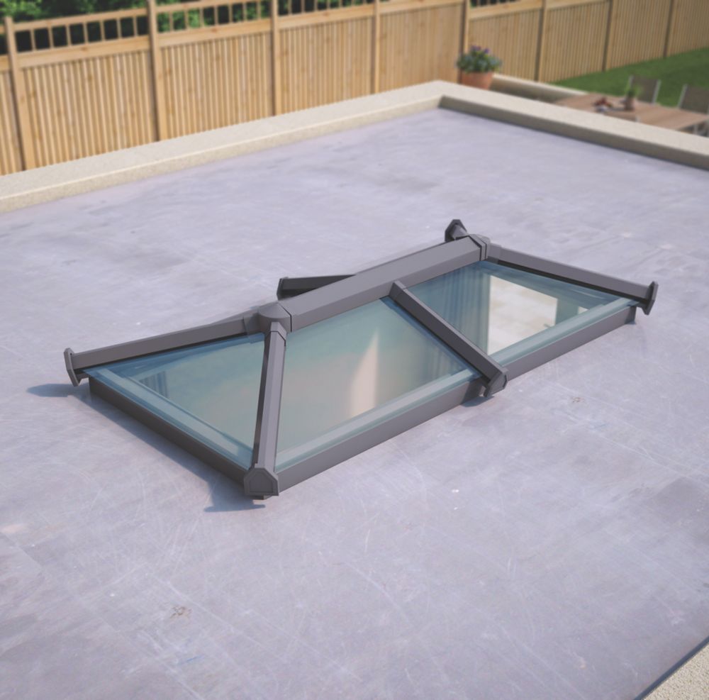 Image of ATT Fabrications Ltd Clear Glass Roof Lantern Grey 2000 x 1000mm 