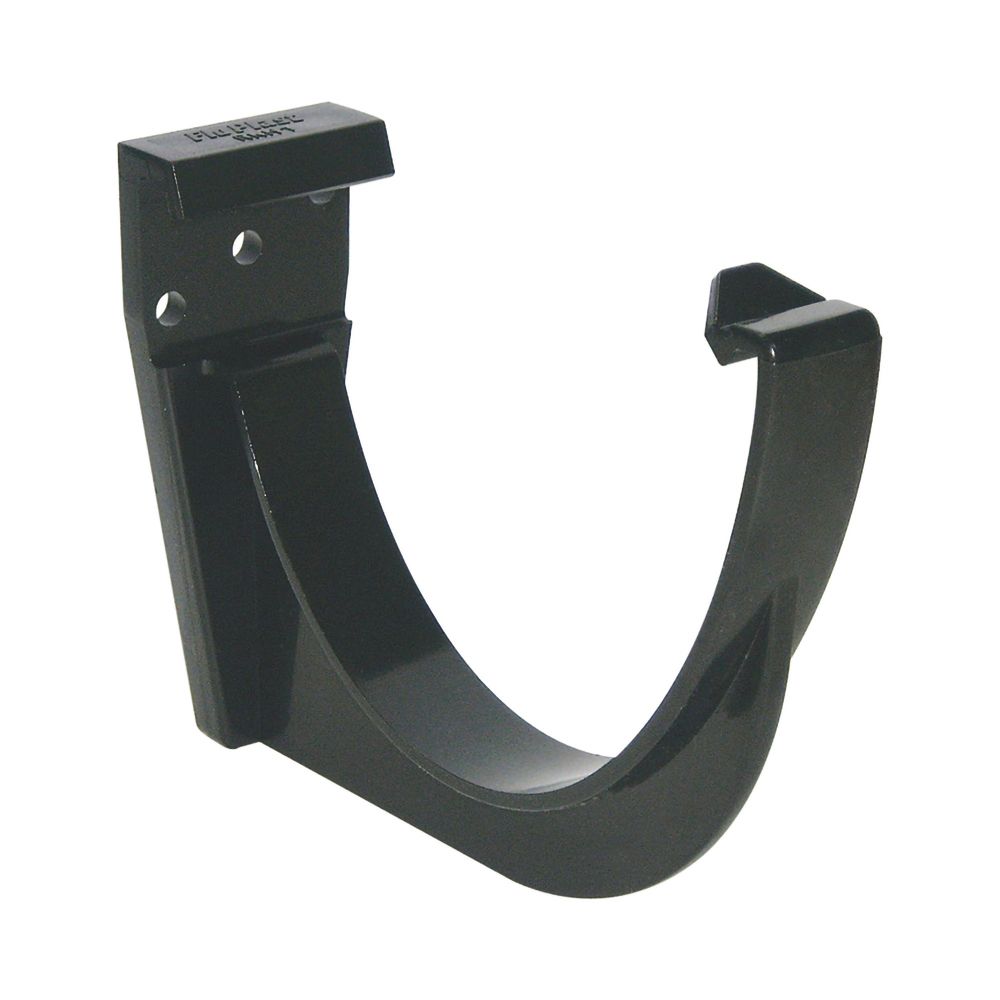Image of FloPlast Half Round Fascia Bracket Black 115mm 10 Pack 