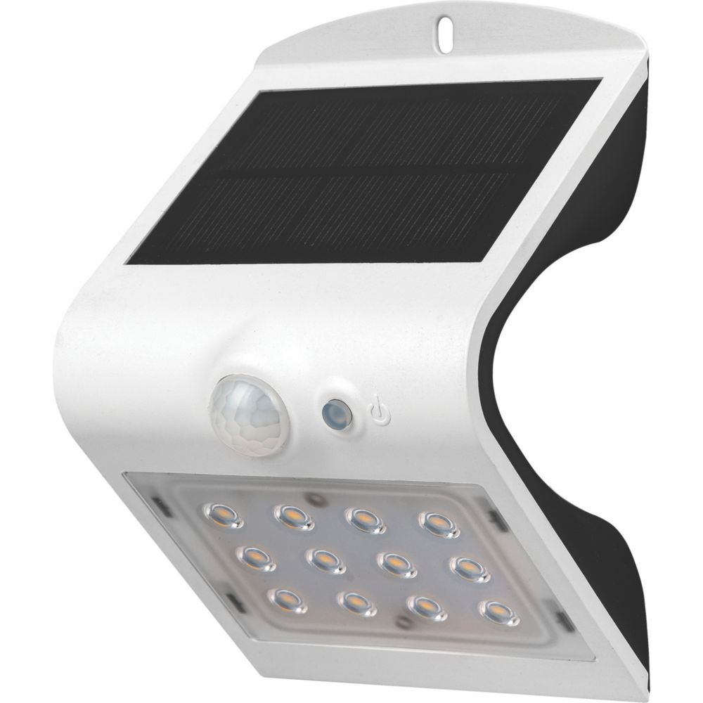 Image of Luceco LEXS30W30-01 Outdoor LED Solar Wall Light With PIR Sensor White 220lm 