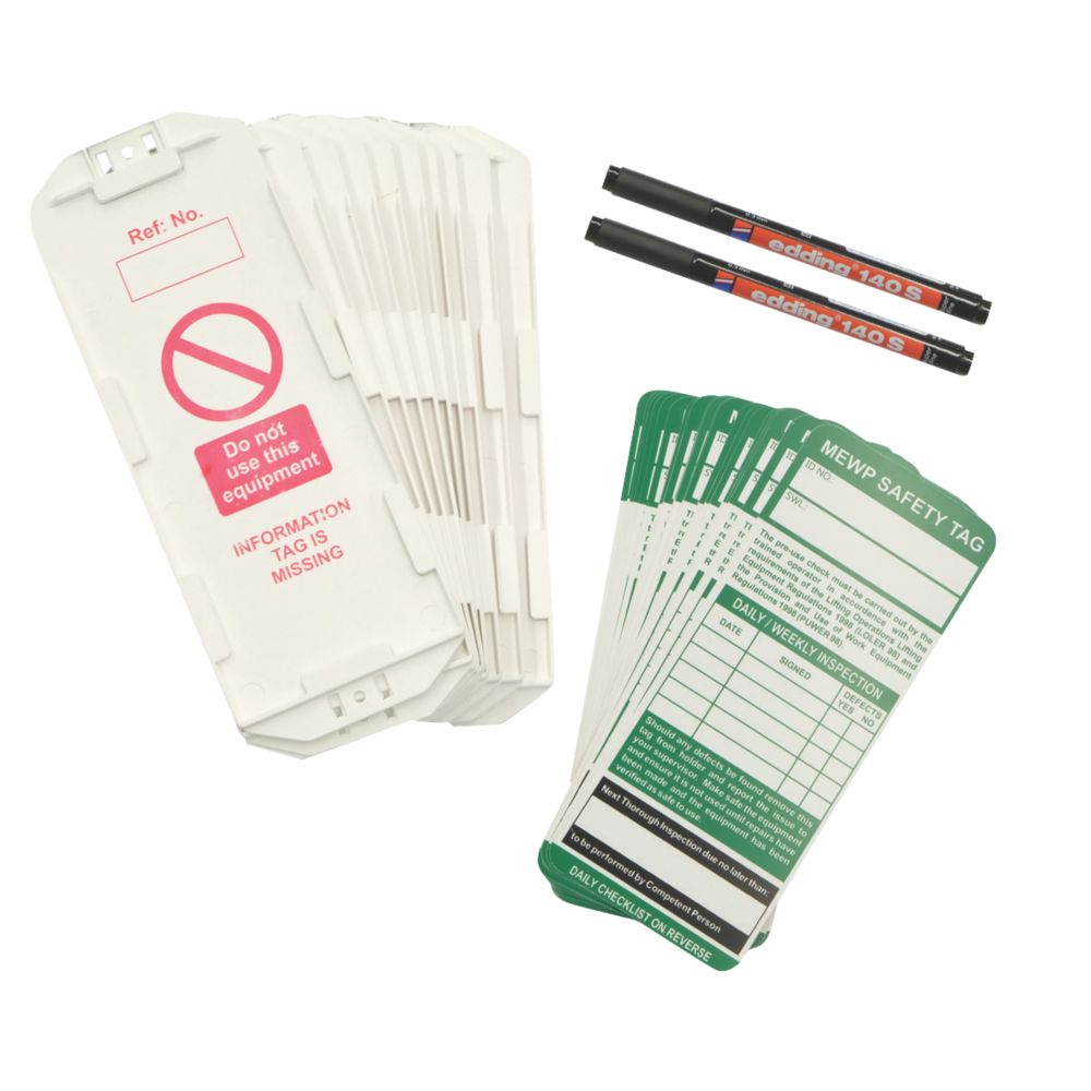 Image of MEWP Tag Insert Kit 32 Piece Set 