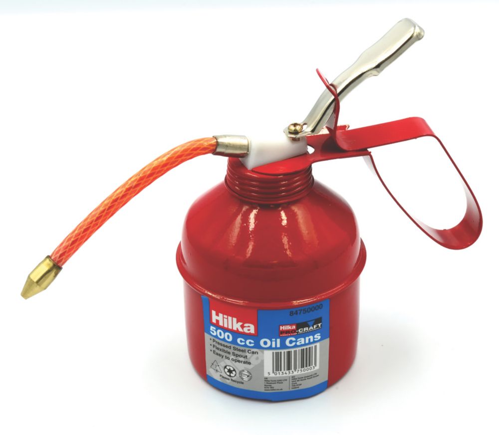 Image of Hilka Pro-Craft Steel Oil Can Red 500cc 