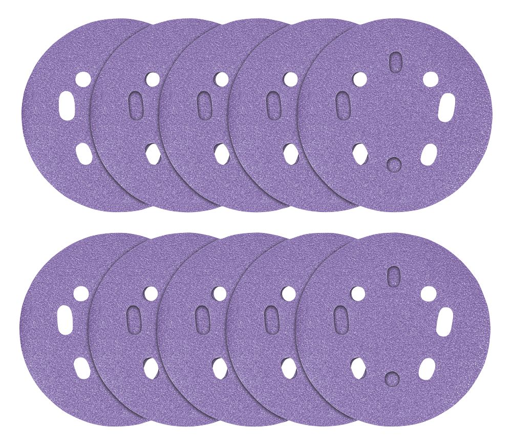 Image of Trend AB/125/80Z Random Orbit Sanding Discs Punched 125mm 80 Grit 10 Pack 