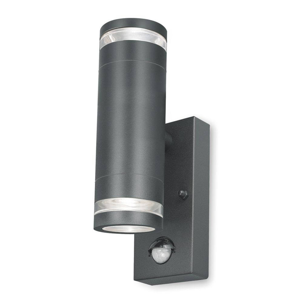Image of 4lite Marinus Outdoor IP44 Up/Down Wall Light With PIR Sensor Anthracite 