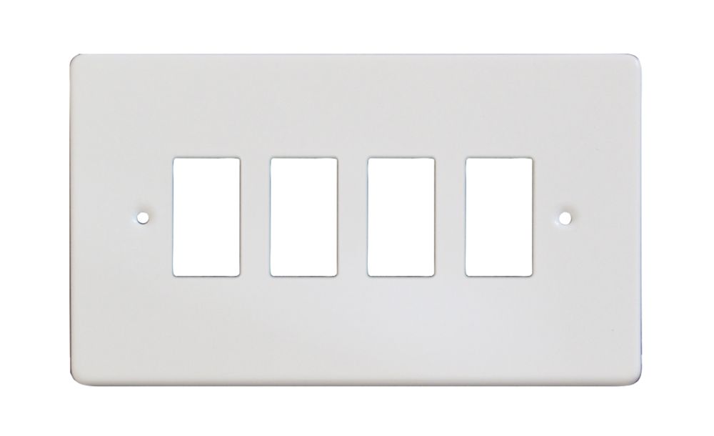 Image of Varilight PowerGrid 4-Module Grid Faceplate White 