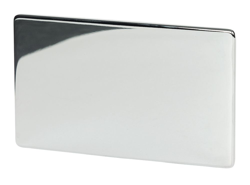 Image of Crabtree Platinum 2-Gang Blanking Plate Polished Chrome 