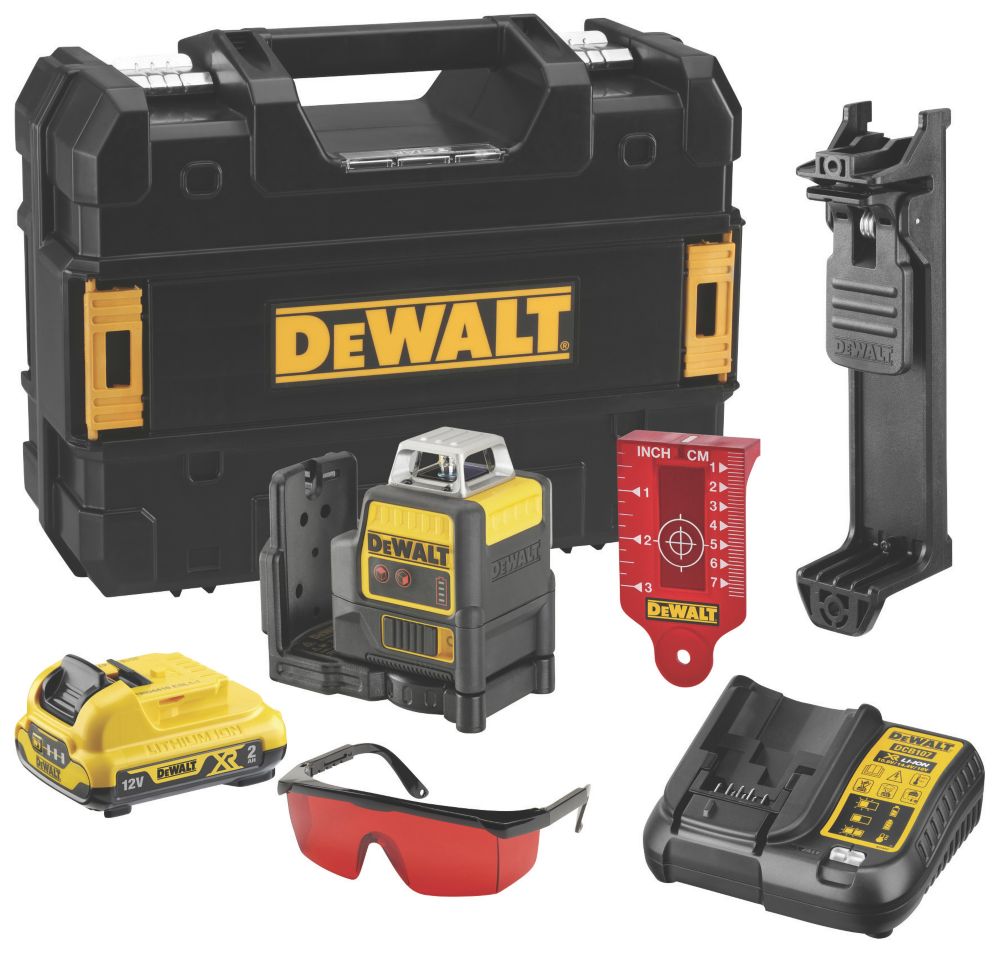 Image of DeWalt DCE0811D1R-GB 12V 1 x 2.0Ah Li-Ion XR Red Self-Levelling Multi-Line Laser Level 