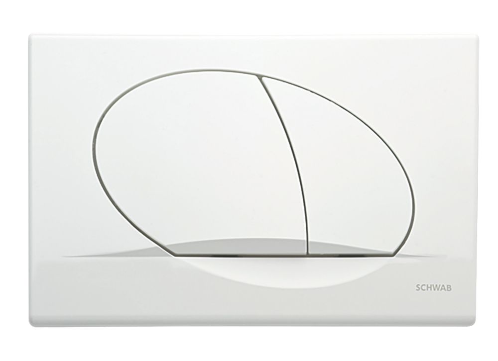Image of Fluidmaster Schwab Ovate Duo 257420 Dual-Flush Flushing Plate White 