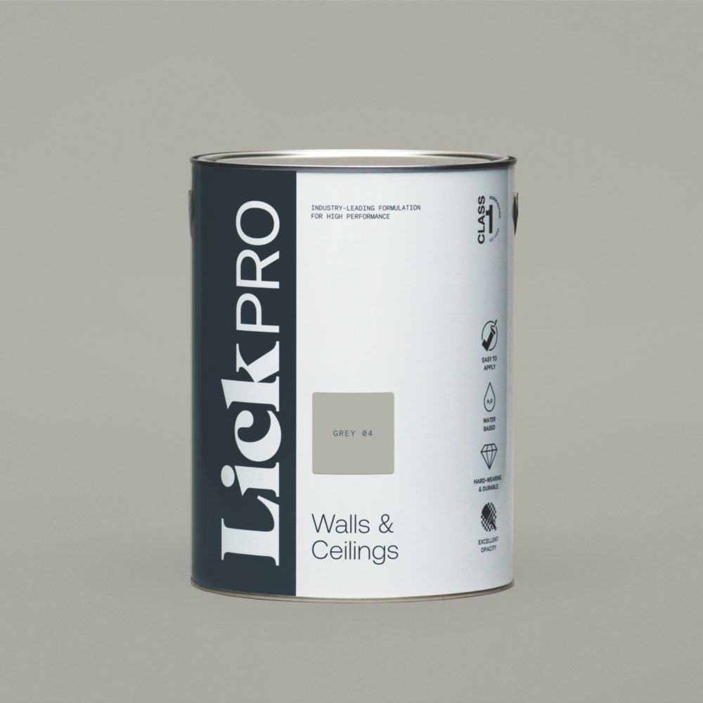Image of LickPro Eggshell Grey 04 Emulsion Paint 5Ltr 