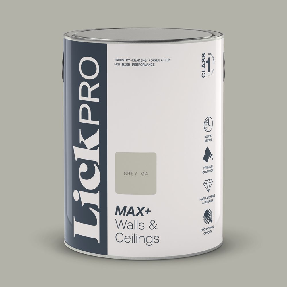 Image of LickPro Eggshell Grey 04 Emulsion Paint 5Ltr 