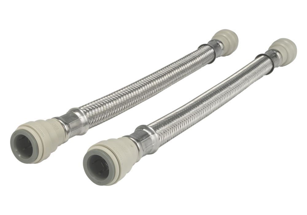 Image of JG Speedfit Push-Fit Flexible Tap Connector Hoses 15mm x 15mm x 300mm 2 Pack 