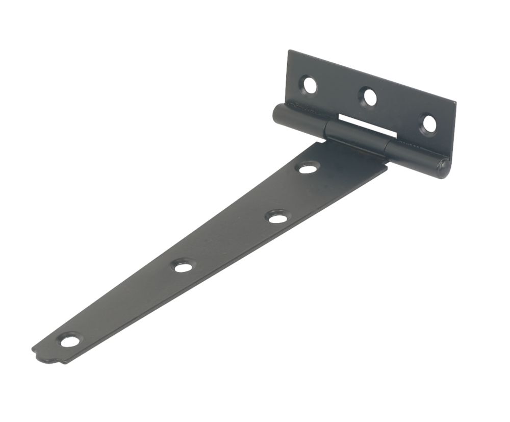 Image of Black Powder-Coated Light Duty Tee Hinges 152mm 2 Pack 