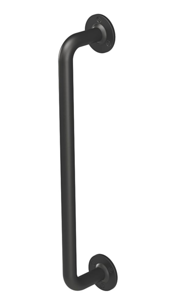 Image of Rothley Angled Household Steel Grab Rail Matt Black 457mm 
