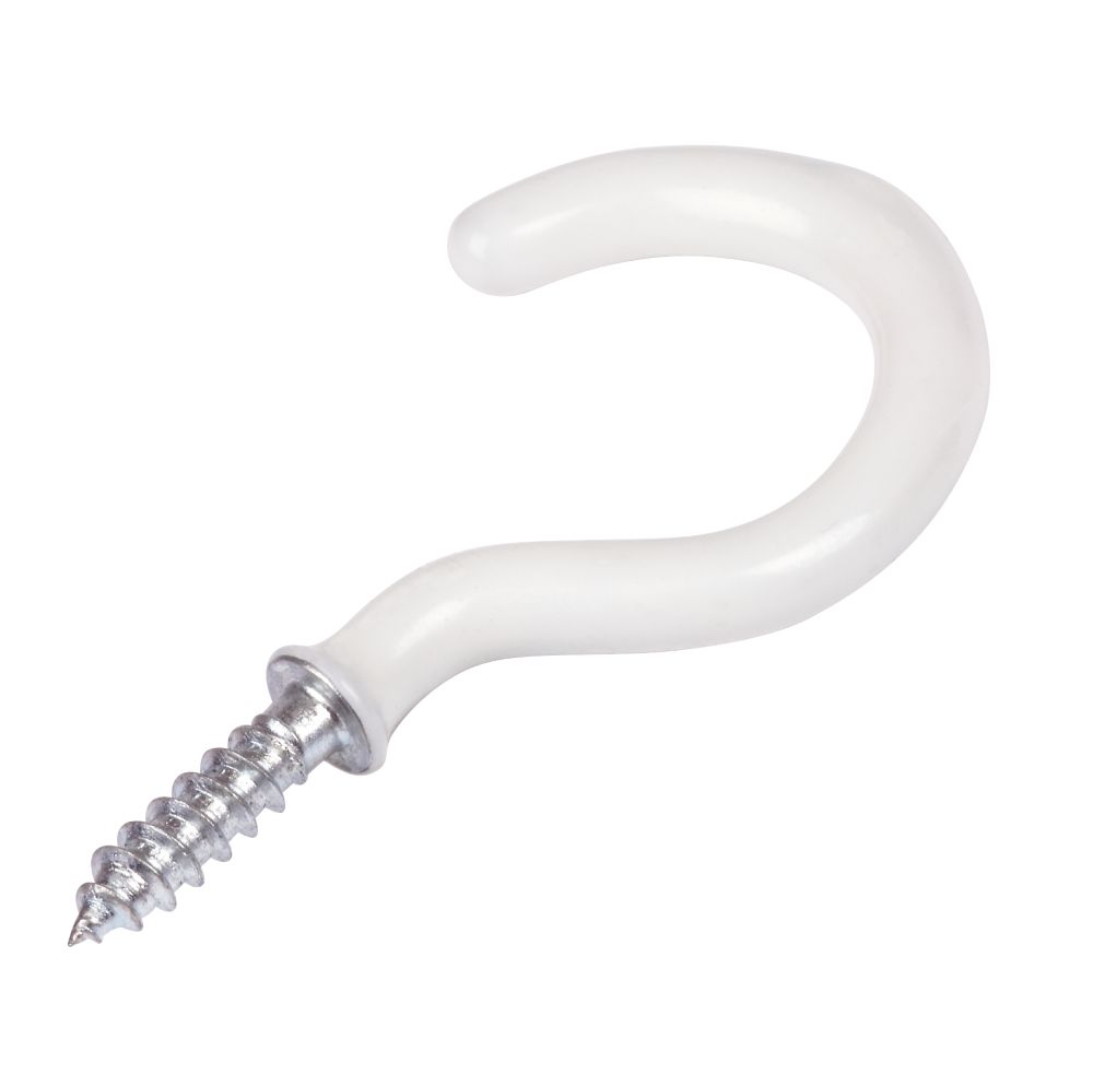 Image of White Cup Hooks 4mm x 55mm 10 Pack 