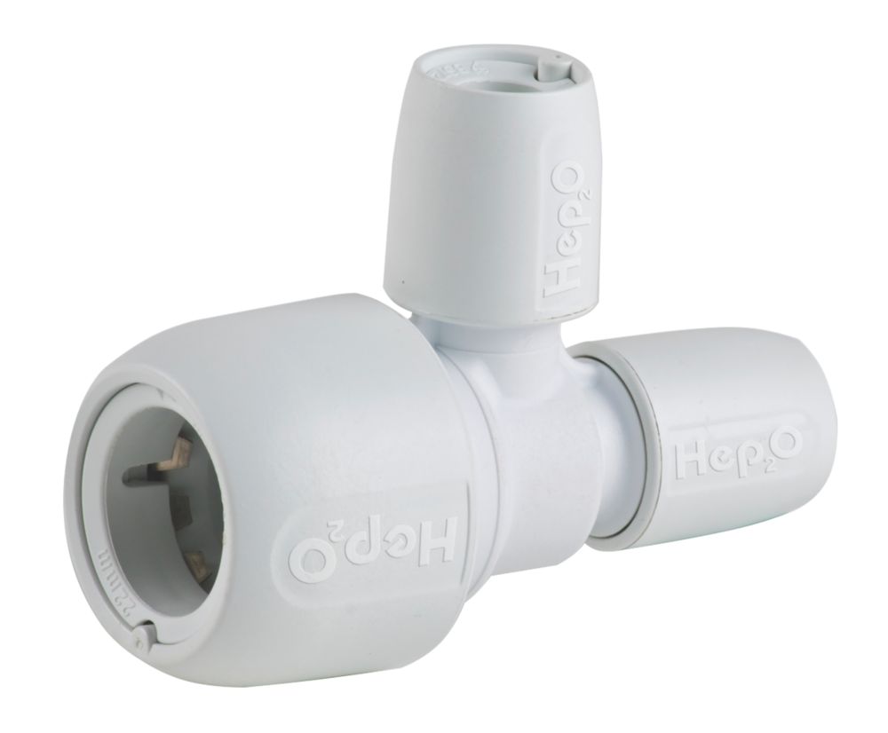 Image of Hep2O Plastic Push-Fit Reducing Tee 22mm x 10mm x 10mm 