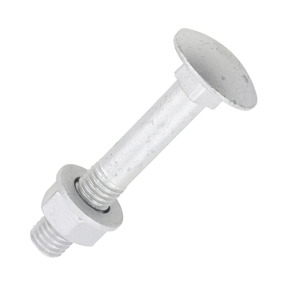 Image of Timco Exterior Coach Bolts Carbon Steel Organic Silver Coating M12 x 75mm 10 Pack 