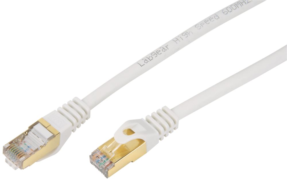 Image of Labgear White Shielded RJ45 Cat 7 Ethernet Patch Lead 20m 
