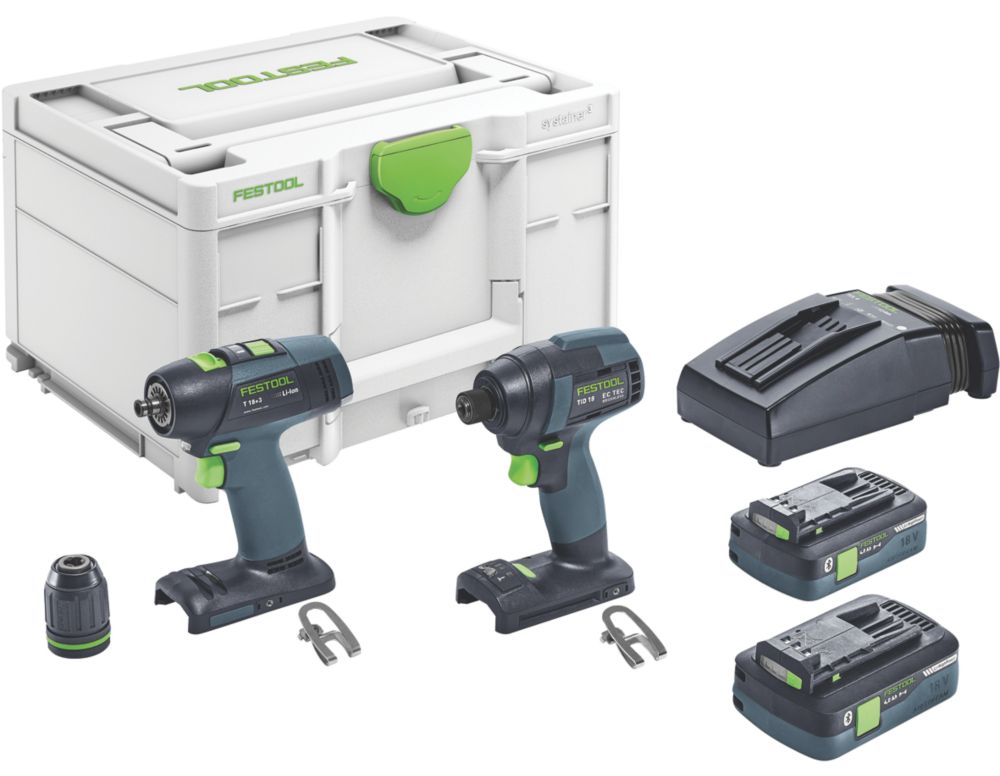 Image of Festool 577245 18V 2 x 4.0Ah Li-Ion Airstream Li-High Power Brushless Cordless Twin Pack 